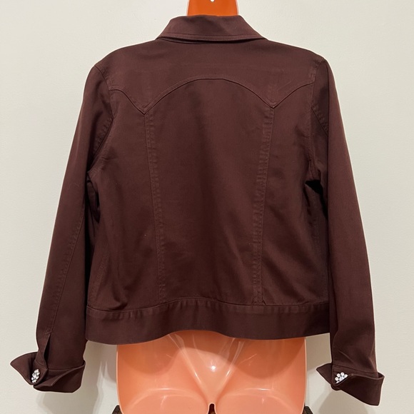 F. L. Malik Choc Brown Denim Jacket - Picture 9 of 11